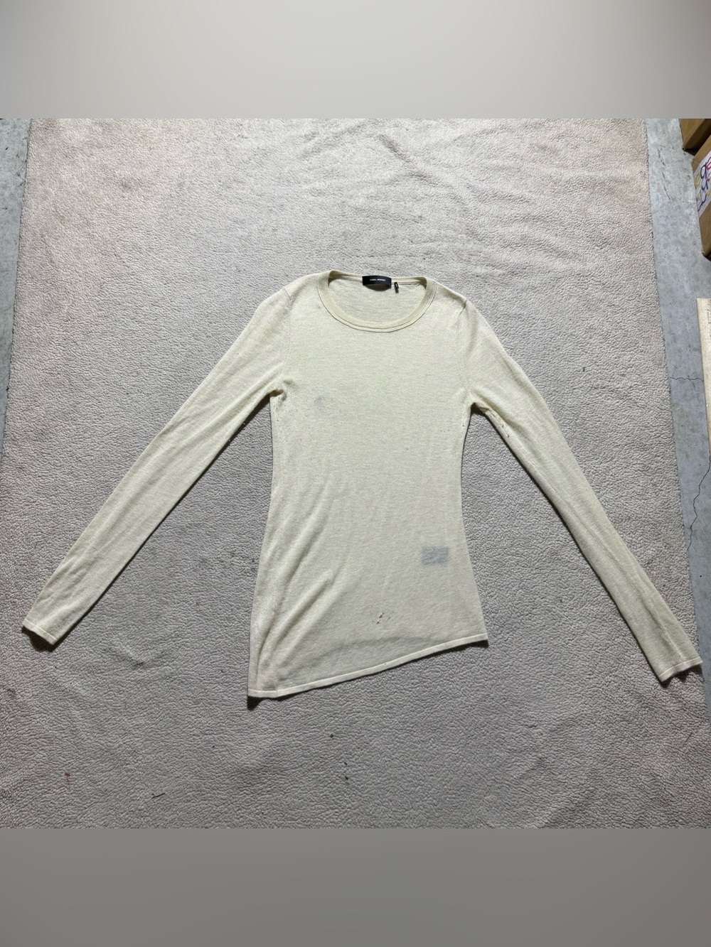 Isabel Marant Top Womens 40 (8 US) Asymmetrical Hem 100% Cashmere Long Sleeve